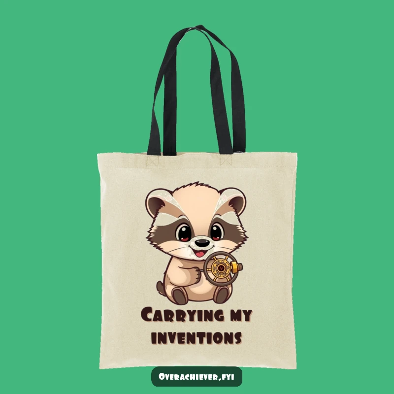 Funny Badger's Tiny Tech Tote Bag: Carry Your Essentials with Curious Charm, Gift Idea