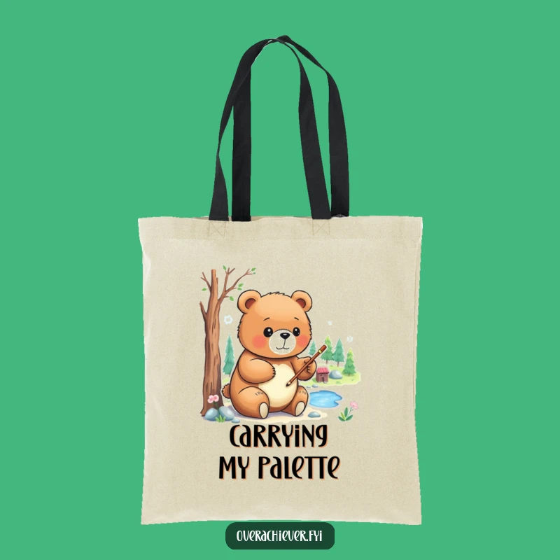 Funny Bear Artist Tote Bag: Carry Your Supplies with Miniature Masterpiece Style, Gift Idea