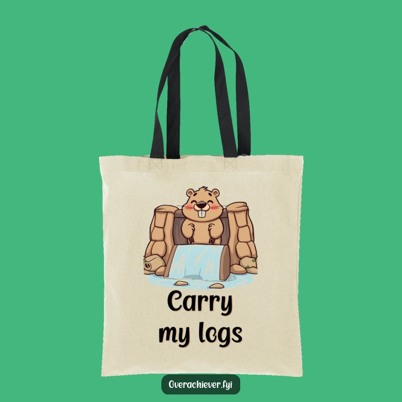 Funny Beaver Dam Tote Bag, Durable Character Bag for Busy Bees