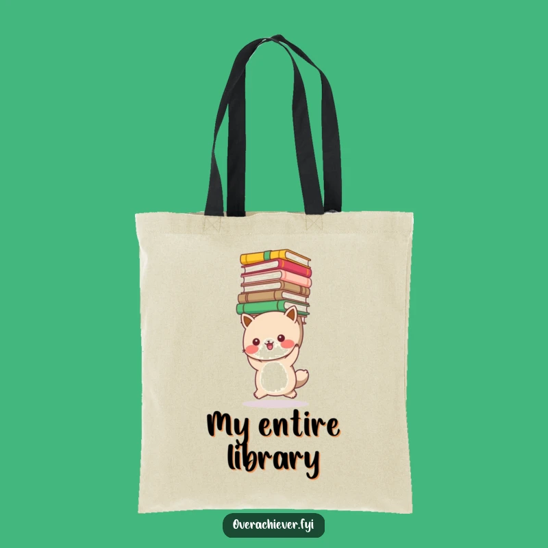 Funny Book Stack Animal Tote Bag - Carry Your Library in Style