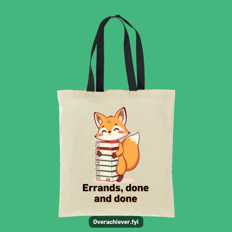 Funny Fox Task List Tote Bag: A Humorous Gift for Organized Shoppers
