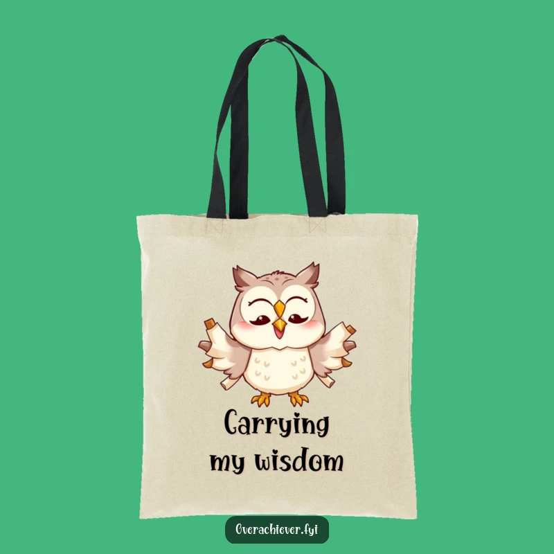 Funny Owl Multitasking Tote Bag - Hilarious Scholar Carryall