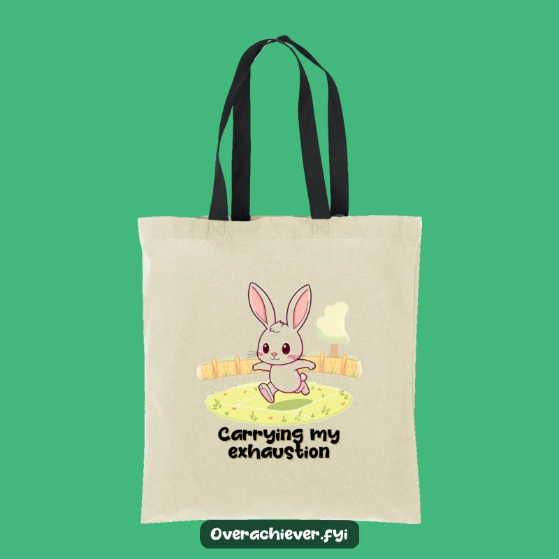 Funny Rabbit Tote Bag: Carry Your Gear with this Hilarious Determined Runner Bag