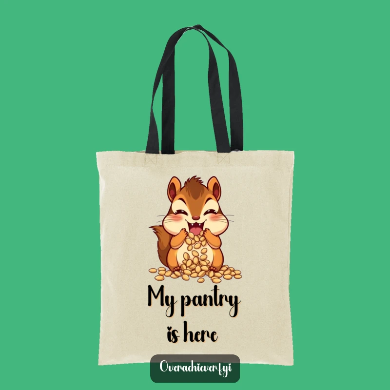 Funny Chipmunk Stuffing Cheeks Tote Bag - Hilarious & Practical Hoarder Carryall